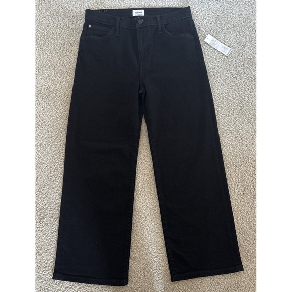 NWT Womens Hudson Jeans Rosalie Pants High Rise Wide Leg Ankle Black Sz 29 - Picture 2 of 13